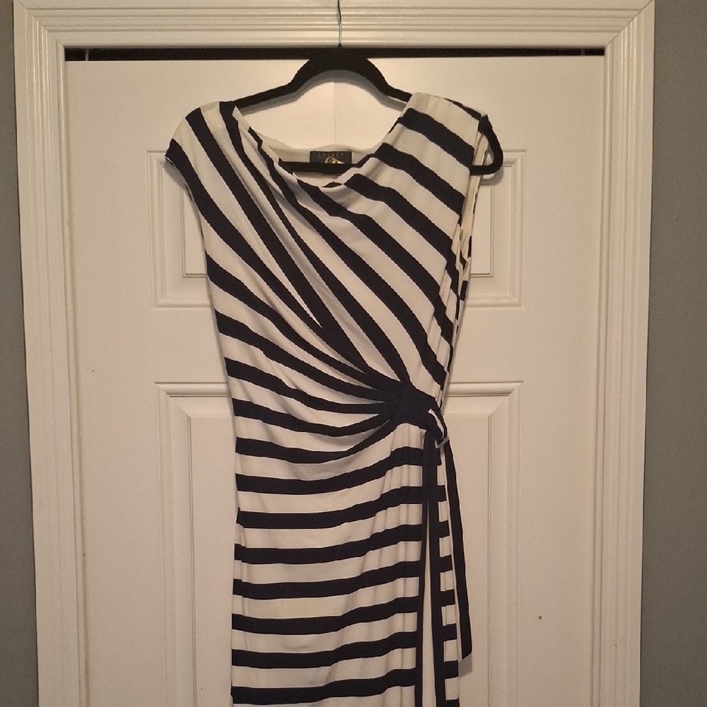Polo by Ralph Lauren Black and White Asymmetrical Dress